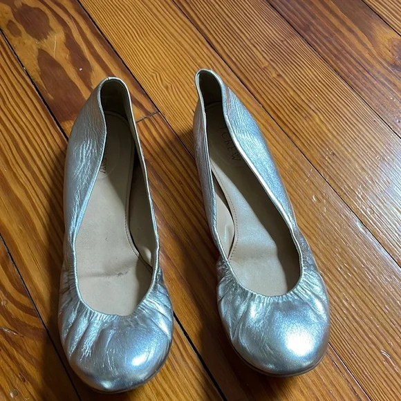 Crew Shoes Jcrew Silver Ballet Flats Poshmark